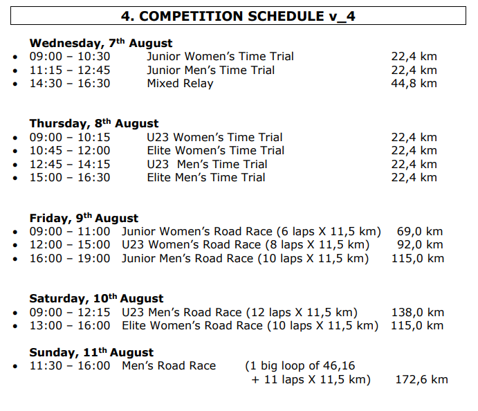 расписание